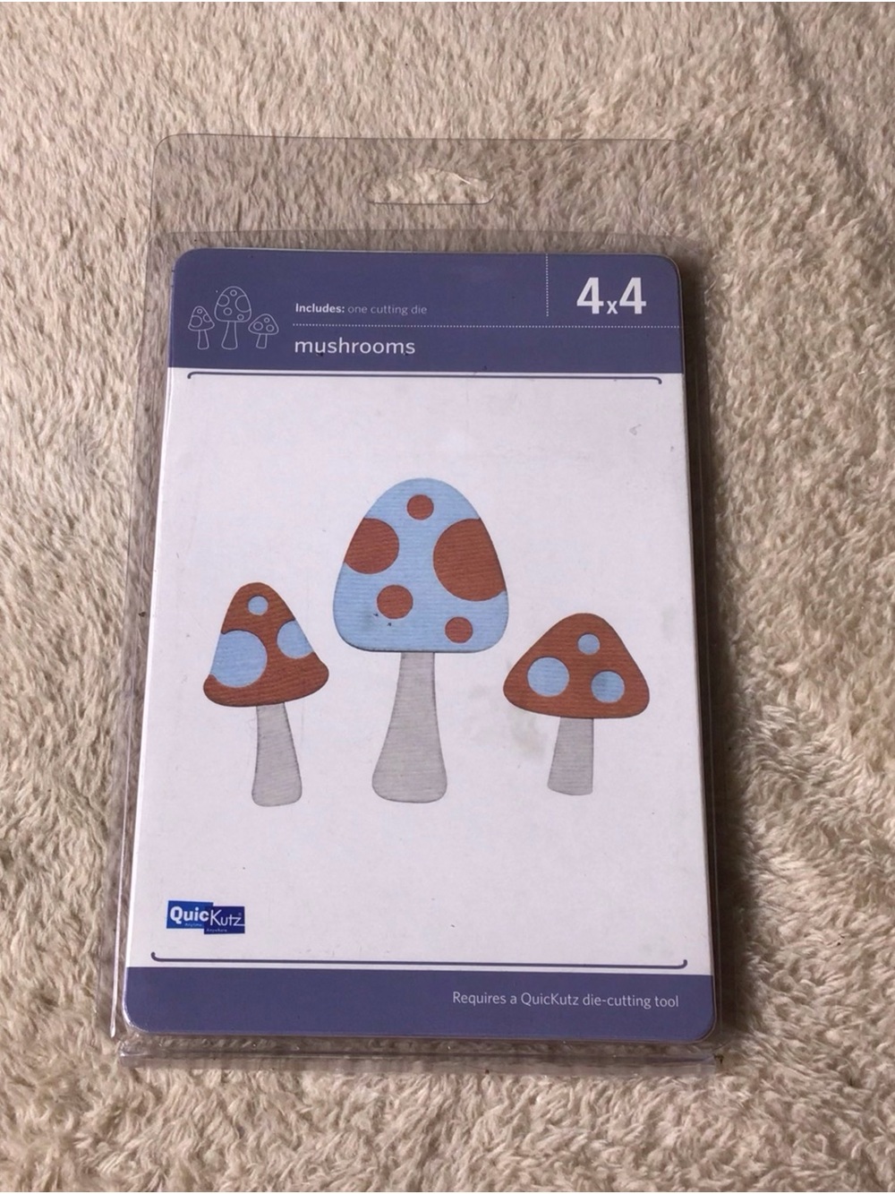 Blue and Brown Mushroom Die-Cut